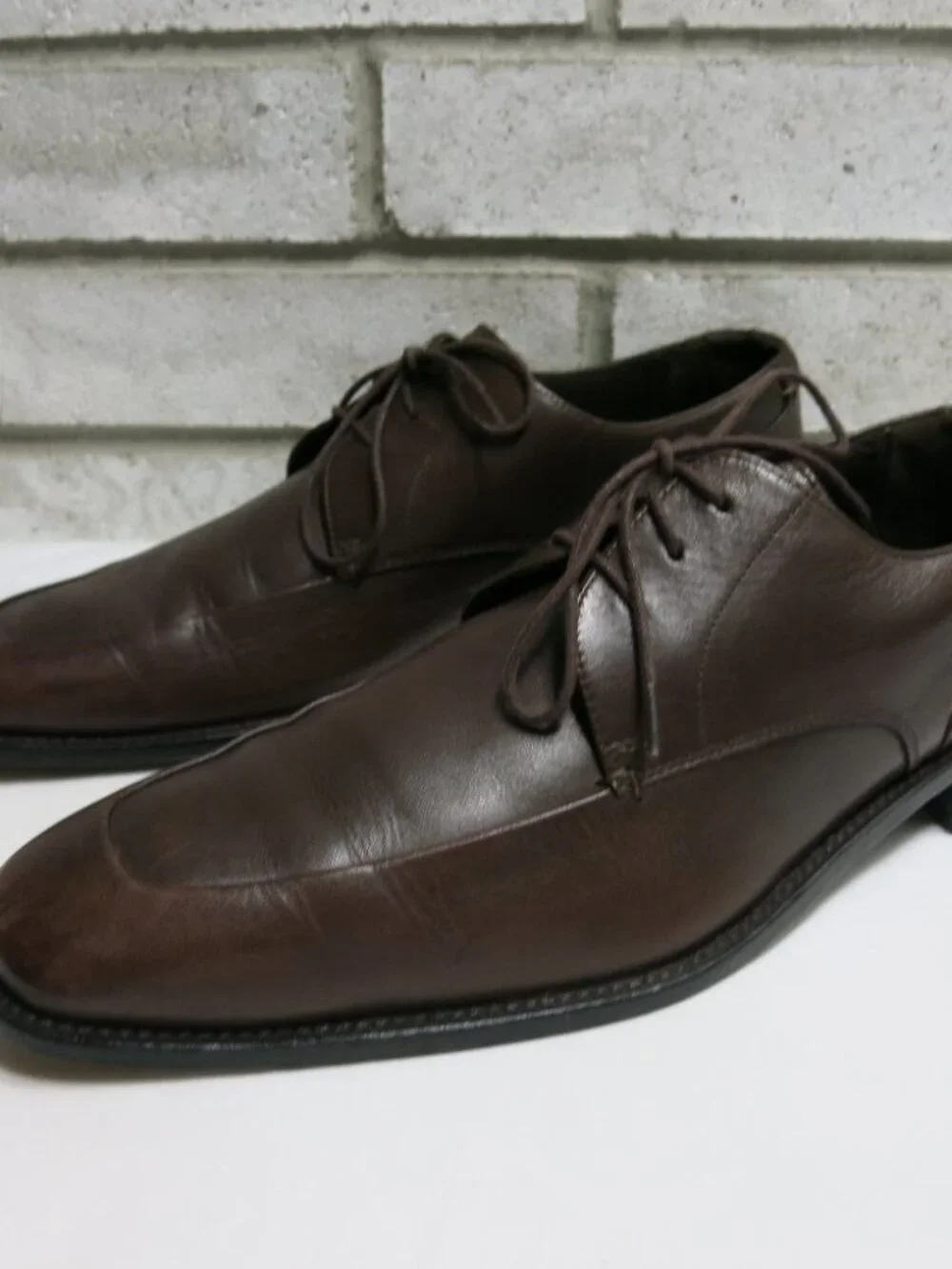 Calvin Klein Becket Long Toe Leather Dress Oxfords Shoes Mens Footwear Sz 10.5 M